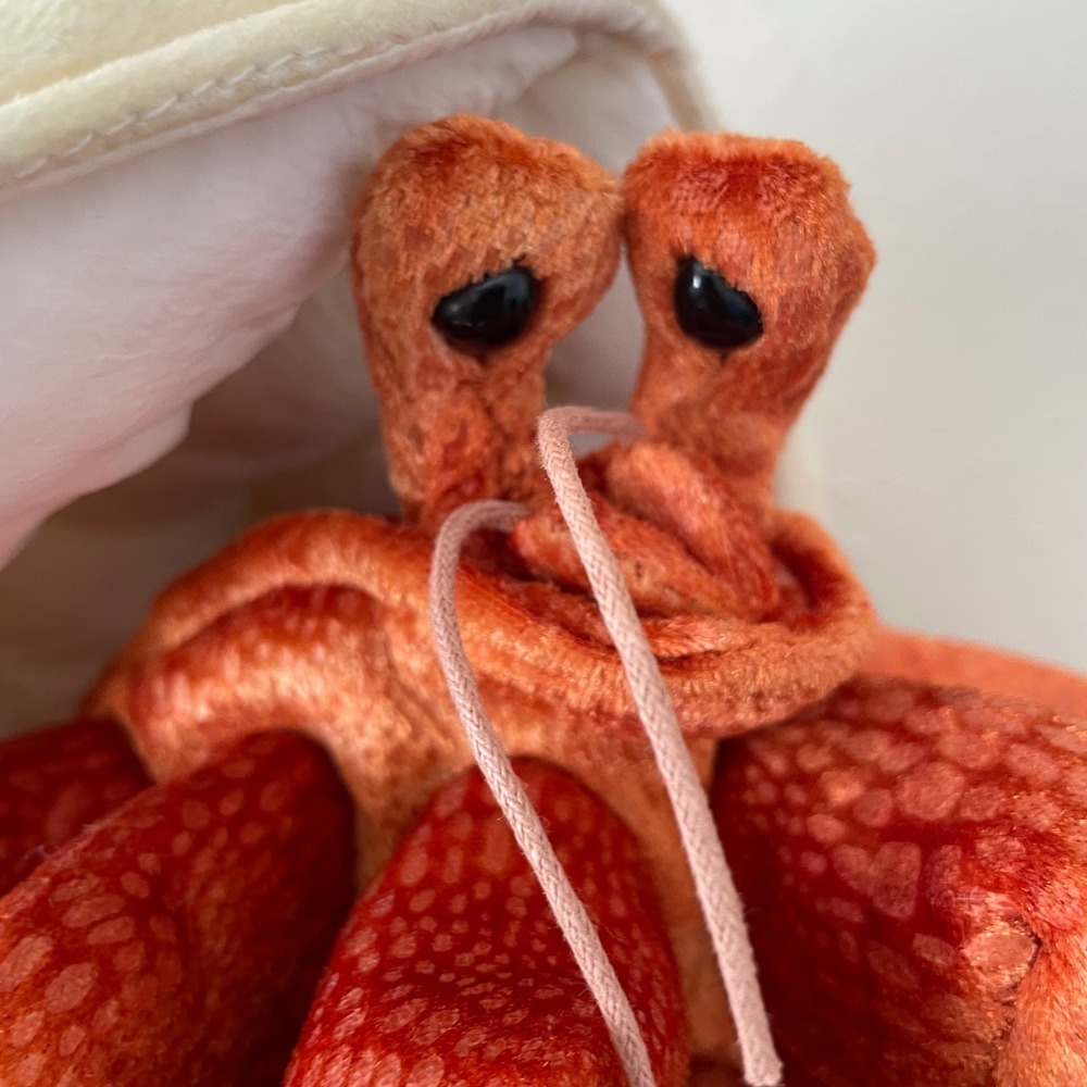 Folkmanis Puppets 12" Hermit Crab Hand Puppet Spotted Pattern Shell Orange Crab - Picture 3 of 15